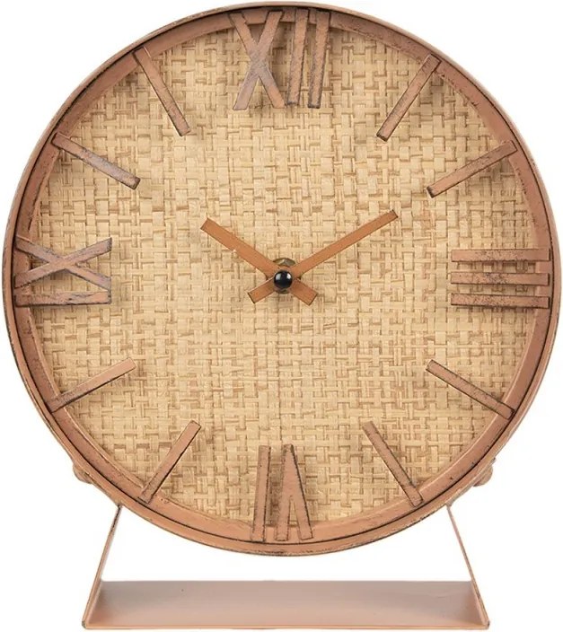 Hnedé antik stolné hodiny Villiam - 20*6*24cm / 1*AA