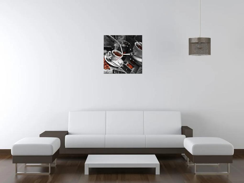 Gario Obraz s hodinami Káva arabica Rozmery: 100 x 40 cm