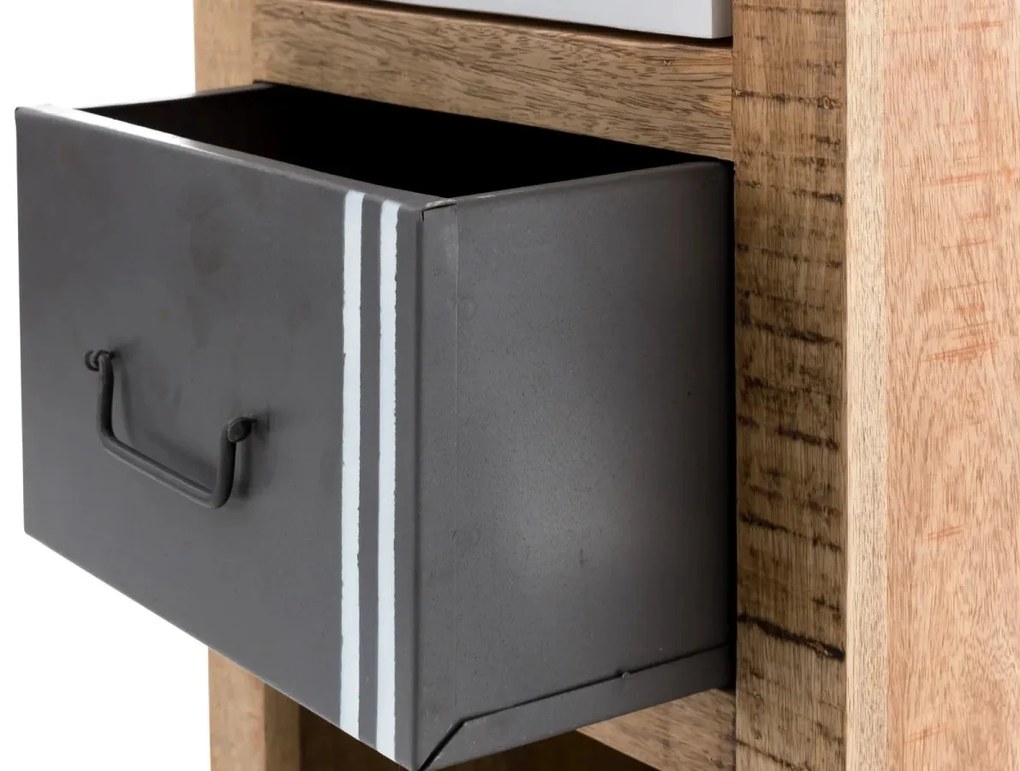 furniture-nabytek.cz - Masivní koupelnová vysoká skříňka Pune z mangového dřeva, lakovaná, vícebarevná – 43×35×180 cm