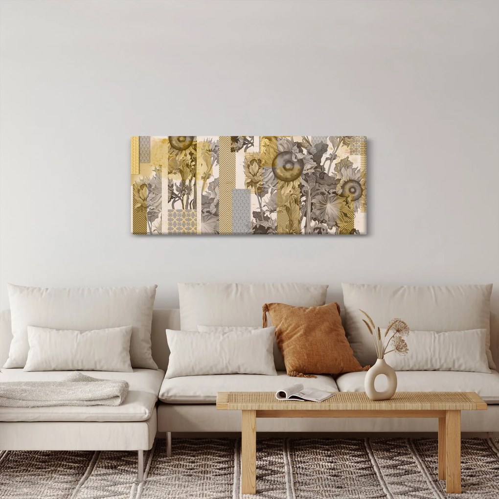 Obraz - Koláž so slnečnicami (120x50 cm)