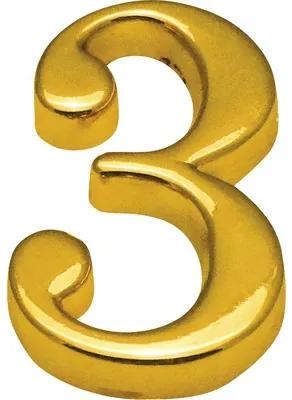 Domové číslo "3" zlaté 5 cm