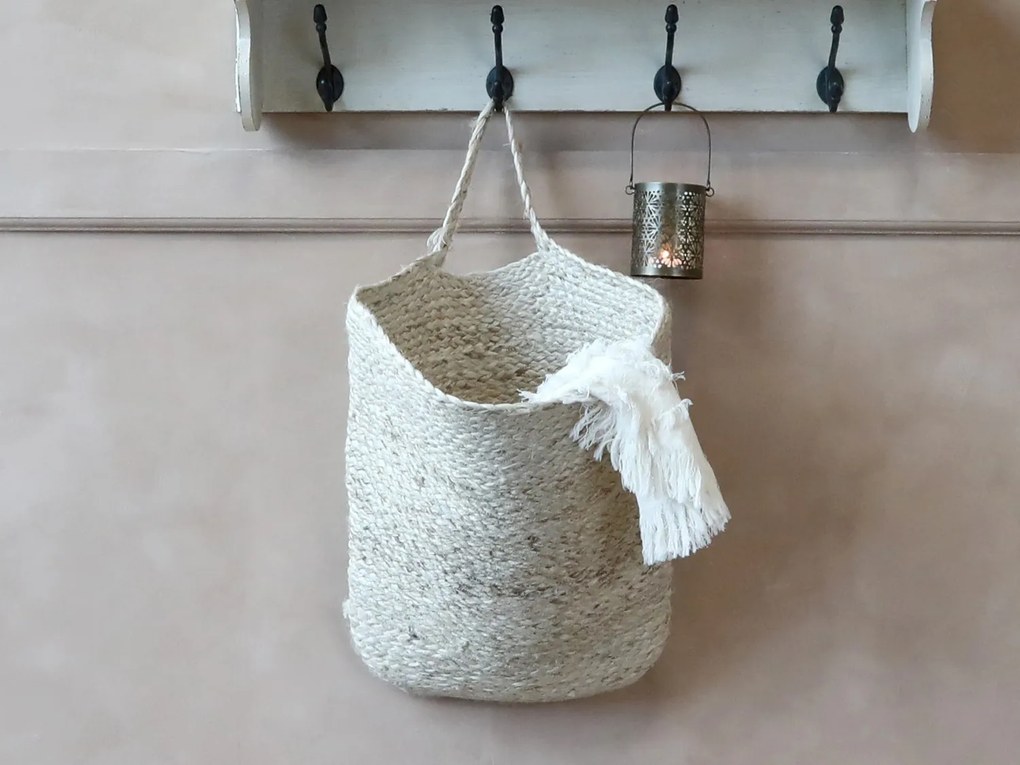 Prírodný jutový kôš na zavesenie Billbo - 35*54 cm