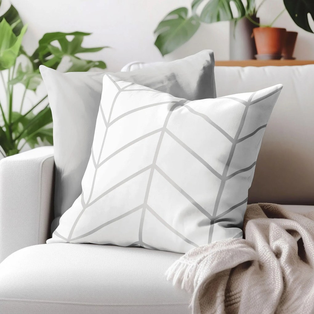 Goldea bavlnená obliečka na vankúš - sivý cikcak na bielom 70 x 90 cm