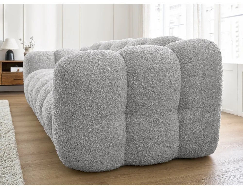 Svetlosivá pohovka z textílie buklé 232 cm Hippolyte – Bobochic Paris