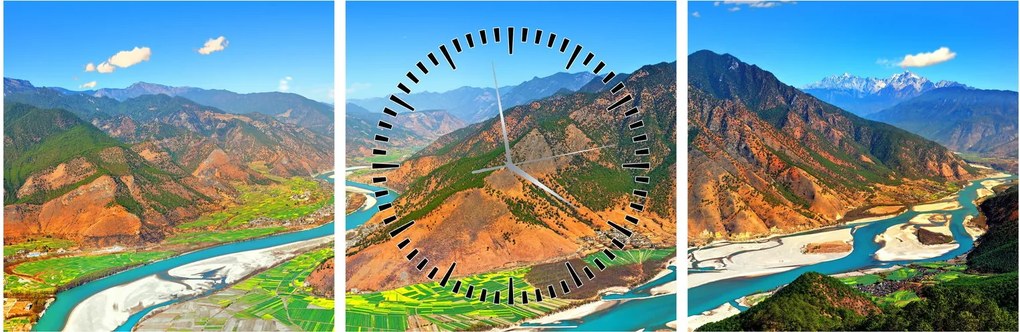 Obraz - River Yangtze (s hodinami) (90x30 cm)