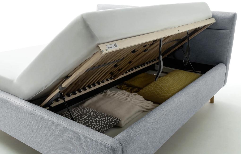 Dvojlôžková posteľ anika s úložným priestorom 180 x 200 cm svetlomodrá MUZZA