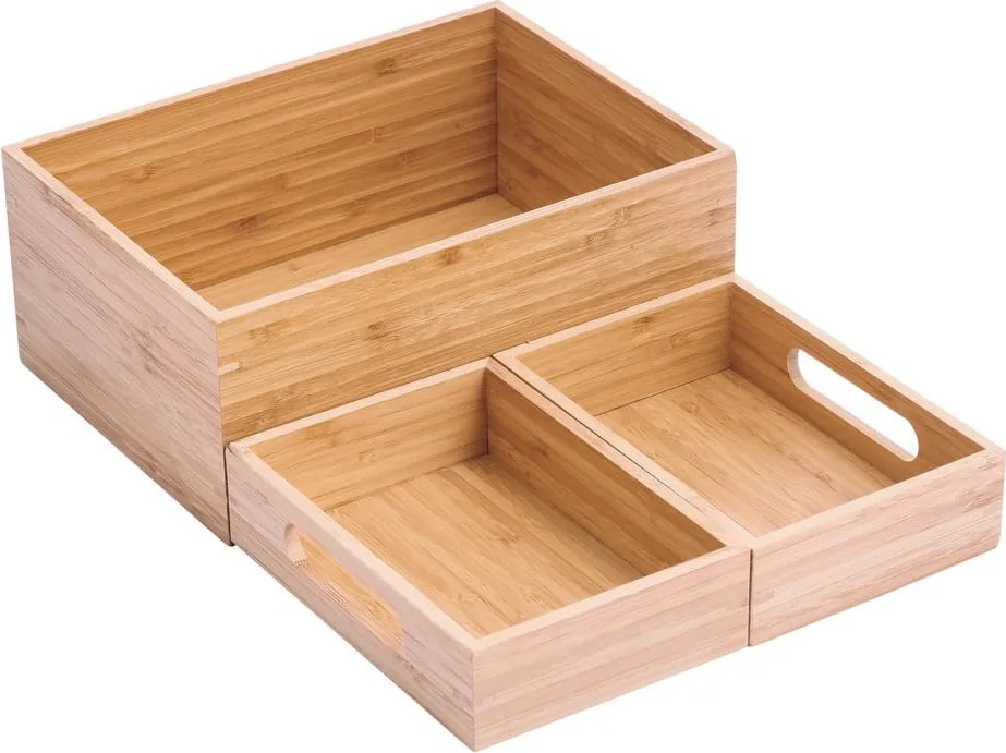 Bambusový kúpeľňový organizér na kozmetiku v prírodnej farbe Isalys – MSV