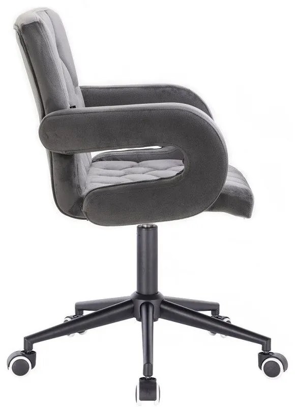 LuxuryForm DESIGN Stolička BOSTON VELUR na čiernej podstave s kolieskami - šedá