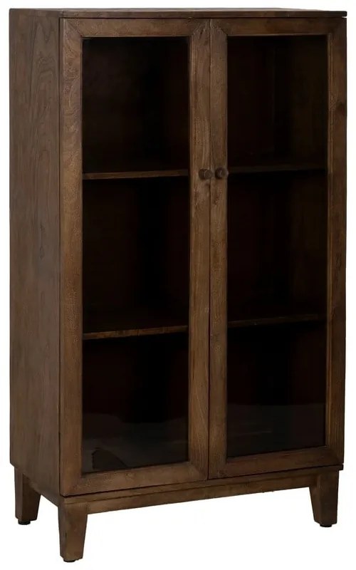 Hnedá vitrína z mangového dreva 80x140x40 cm Ravi – Ixia