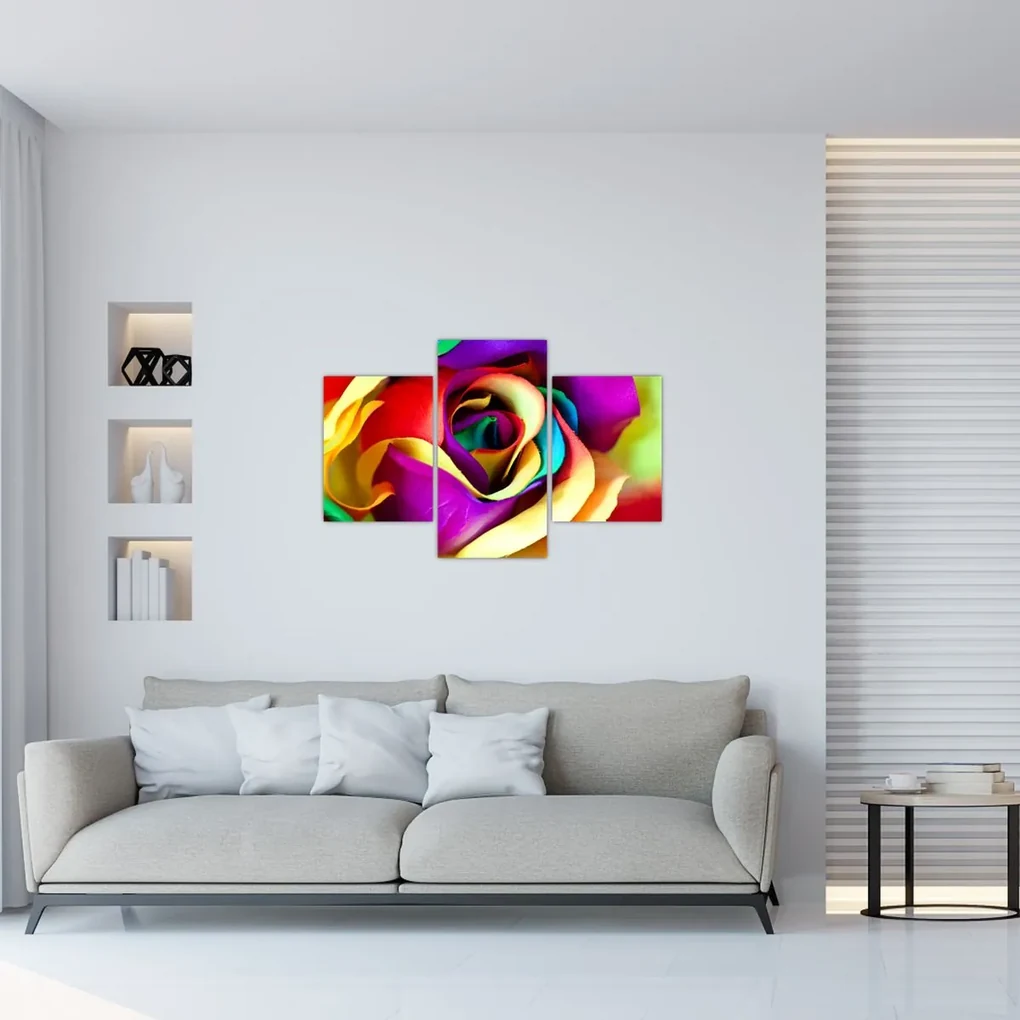 Obraz - Farebná ruža (90x60 cm)