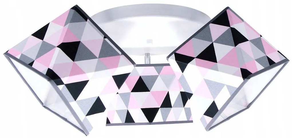 Stropné svietidlo Garo, 3x textilné tienidlo so vzorom (mix 3 farieb), (výber z 3 farieb konštrukcie - možnosť polohovania), o