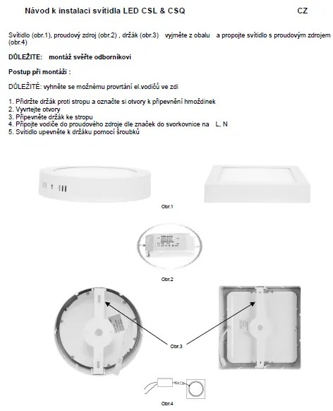 LED stropní svítidlo Ecolite LED-CSL-18W/41/CHR