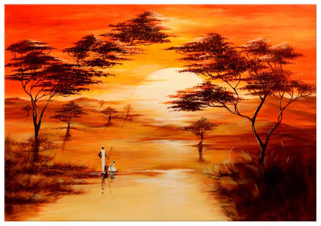 Gario Ručne maľovaný obraz Nádherná Afrika Rozmery: 120 x 80 cm