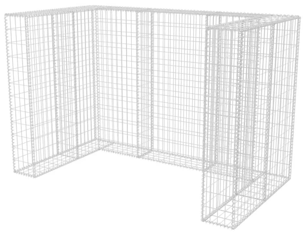 Gabiónová ohrada na dvojitý odpadkový kôš, oceľ 180x100x120 cm