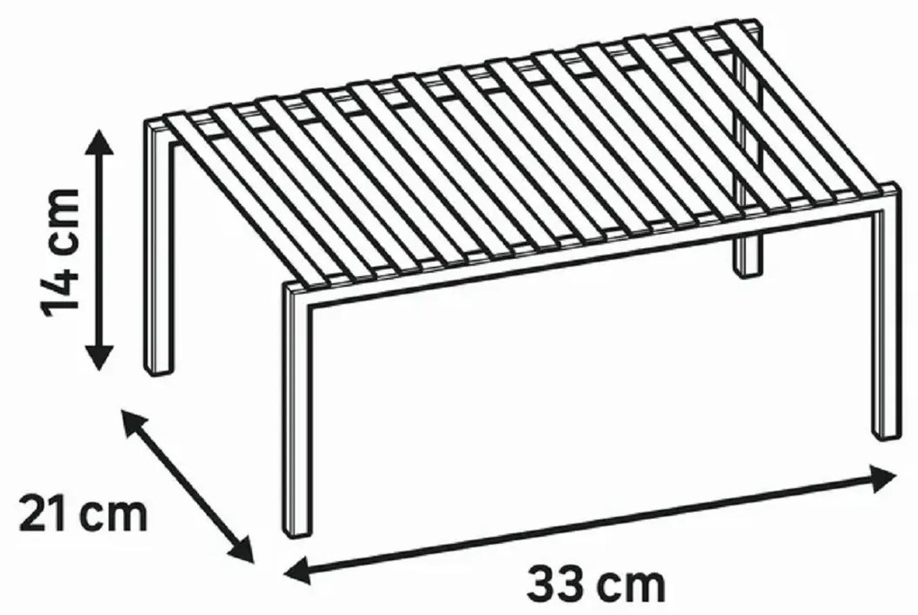 VILDE Prídavná odolná a pevná polica, čierny kov VILDE, 33x21x14