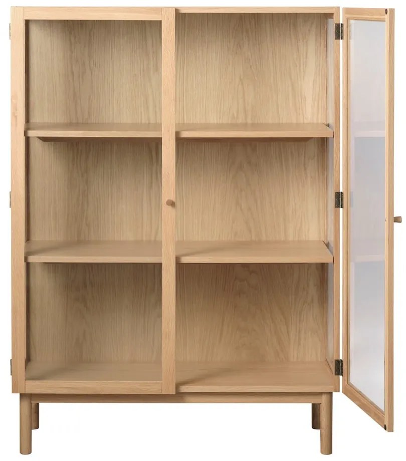 Vitrína z dubového dreva v prírodnej farbe 140x100 cm Elba – Unique Furniture