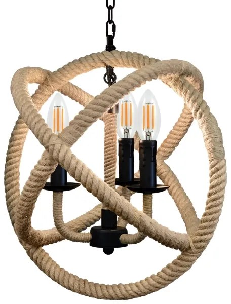 Luster na reťazi ROPE GLOBO 3xE14/10W/230V