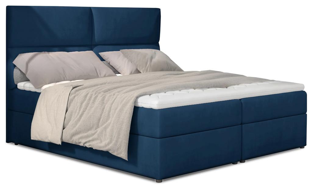 Kontinentálna posteľ 145 cm Alyce (modrá) (s matracmi). Vlastná spoľahlivá doprava až k Vám domov. 1027441