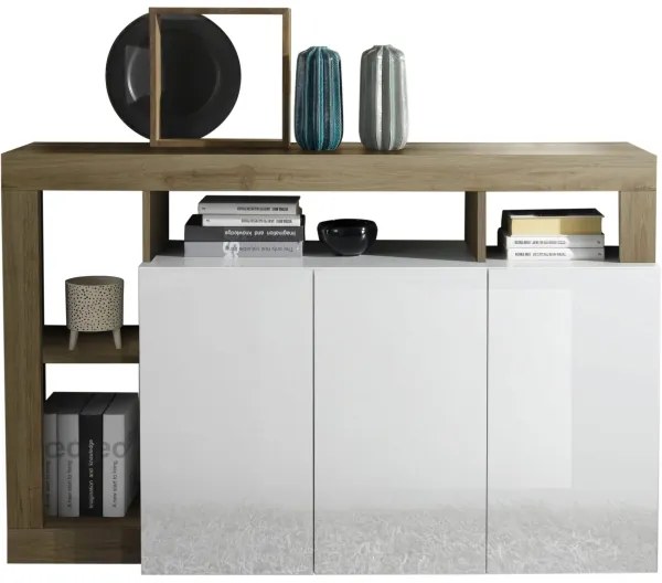Komoda LENOR biela/hnedá
