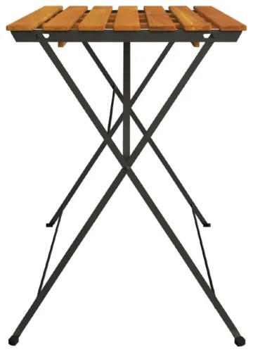 vidaXL Skladací bistro stolík 100x54x71 cm akáciový masív a oceľ-
