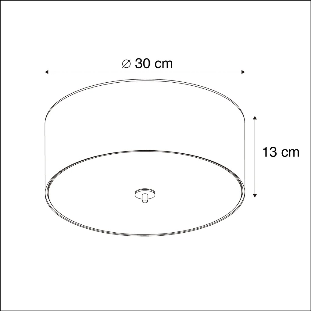 Rustikálne stropné svietidlo béžové 30 cm - Drum
