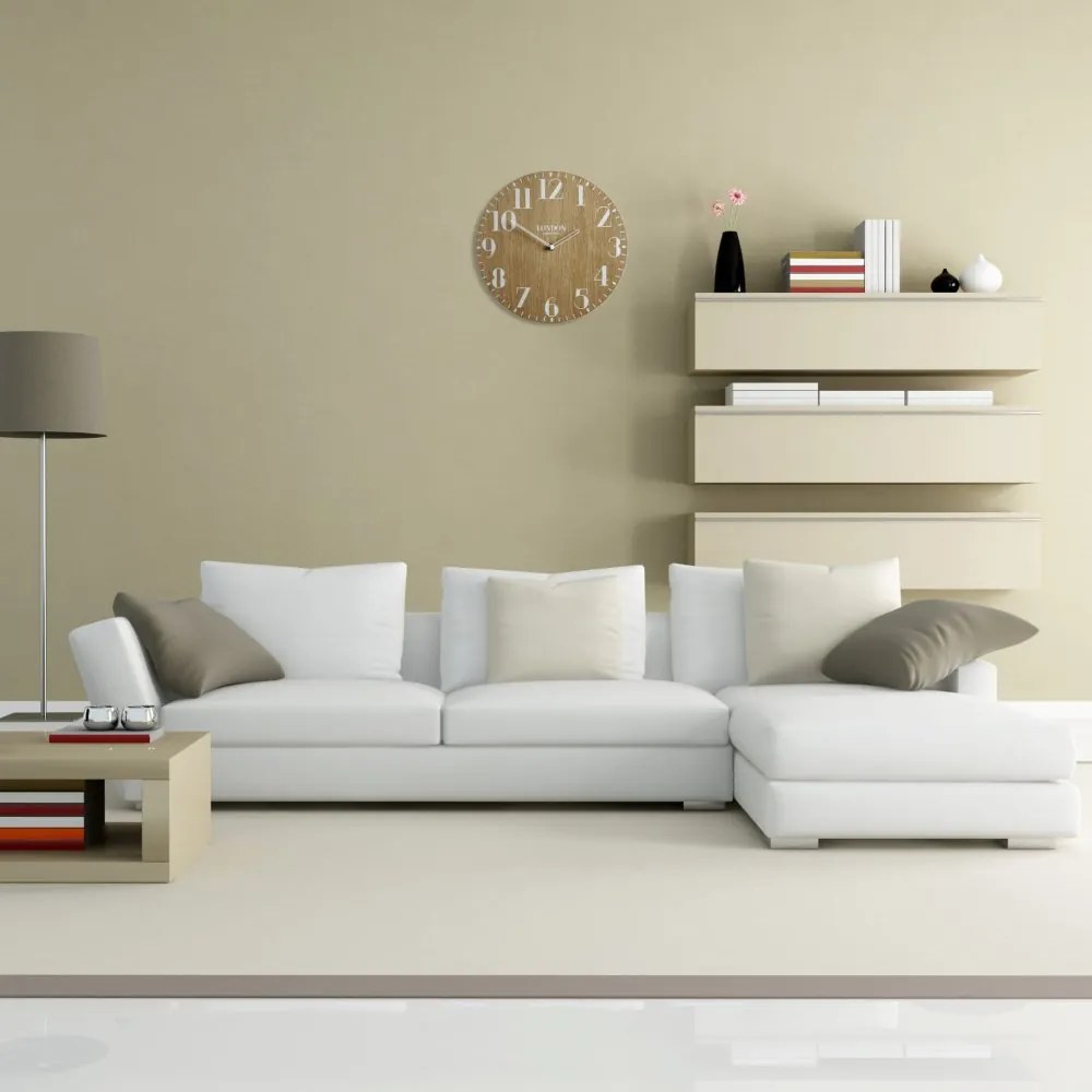 Dekoračné hodiny v retro štýle LONDYN RETRO WOOD 30cm