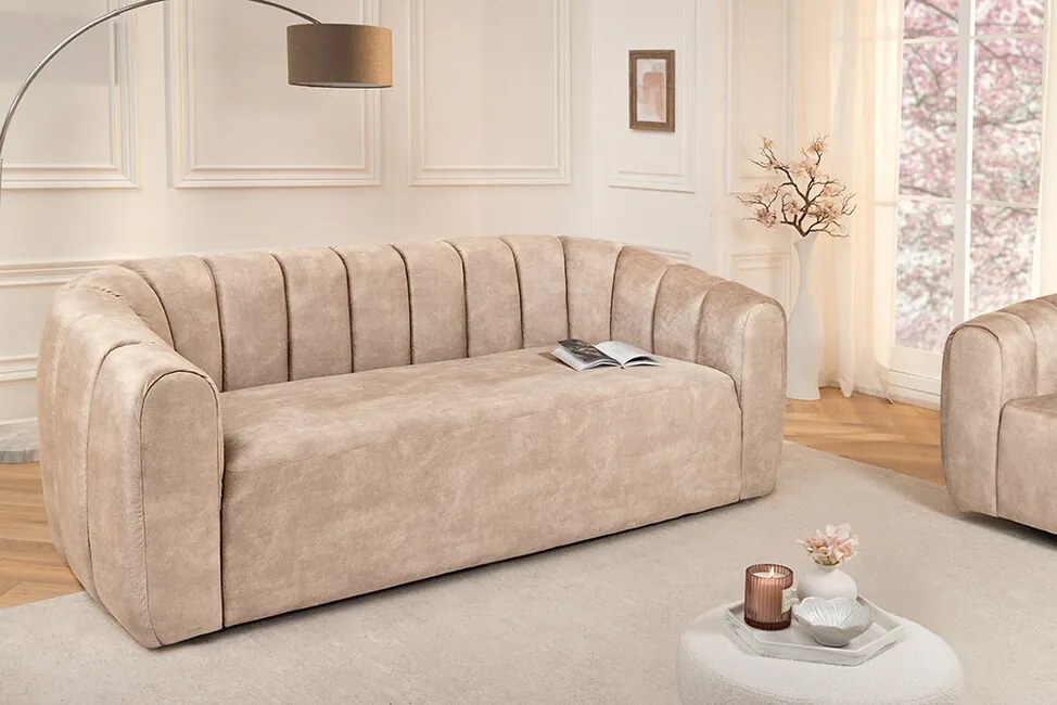 3-miestna pohovka Babylon šampanská béžová zamat 200cm