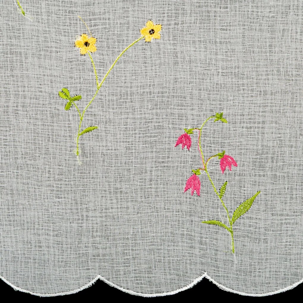 KRÁTKA ZÁCLONA NA PÚTKACH MARIKA 150X70 CM KVETY