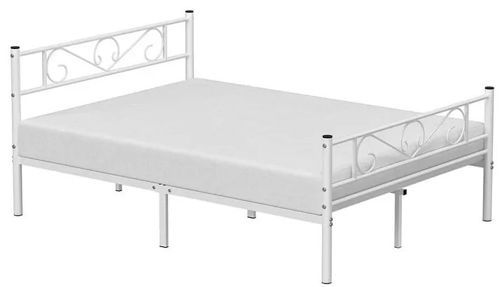 VASAGLE Kovový rám manželskej postele 140 x 190 cm, biely RMB063W01