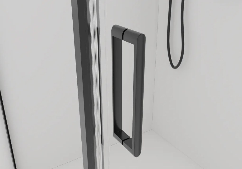 Cerano Porte, 1-krídlový sprchovací kút 80x100 cm, 8mm číre sklo, čierny profil, CER-CER-413570