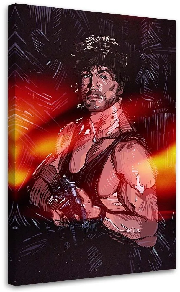 Gario Obraz na plátne Rambo, Sylvester Stallone - Nikita Abakumov Rozmery: 80 x 120 cm