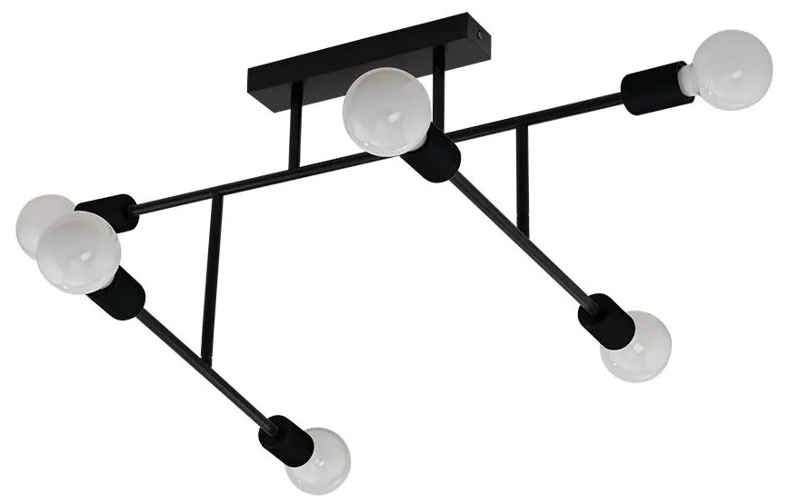 Eglo 98034 - Prisadený luster BELSIANA 6xE27/40W/230V čierna