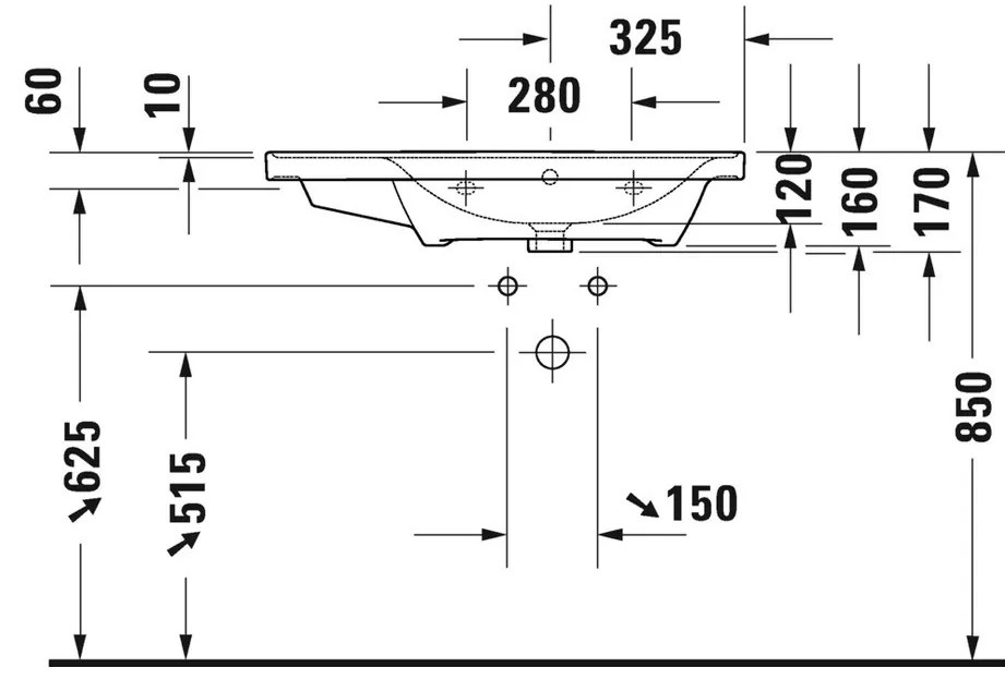 Duravit D-Neo - Umývadlo do nábytku asymetrické 800x480 mm, umývadlo vpravo, biela 2370800000