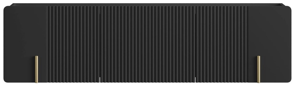 Závesný TV stolík Malmi 150 cm - čierny mat / zlatá