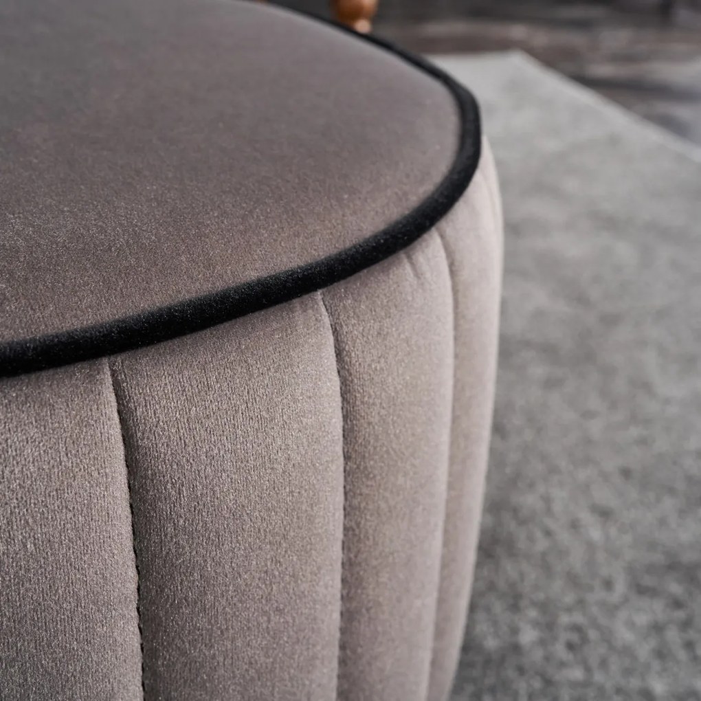 Taburet Rose Puf Grey
