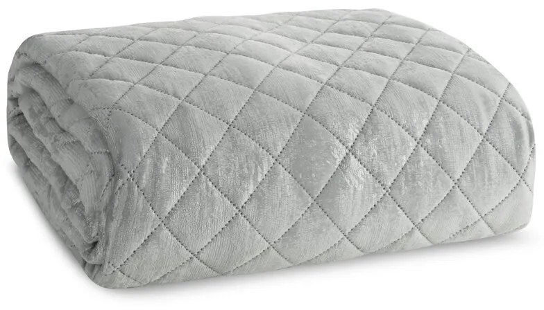 Dekorstudio Zamatový prehoz na posteľ BLINK 3 v striebornej farbe Rozmer prehozu (šírka x dĺžka): 170x210cm