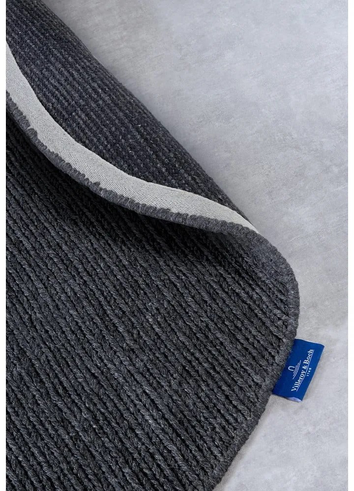 Tmavosivý ručne tkaný vlnený okrúhly koberec ø 200 cm Francois – Villeroy&Boch