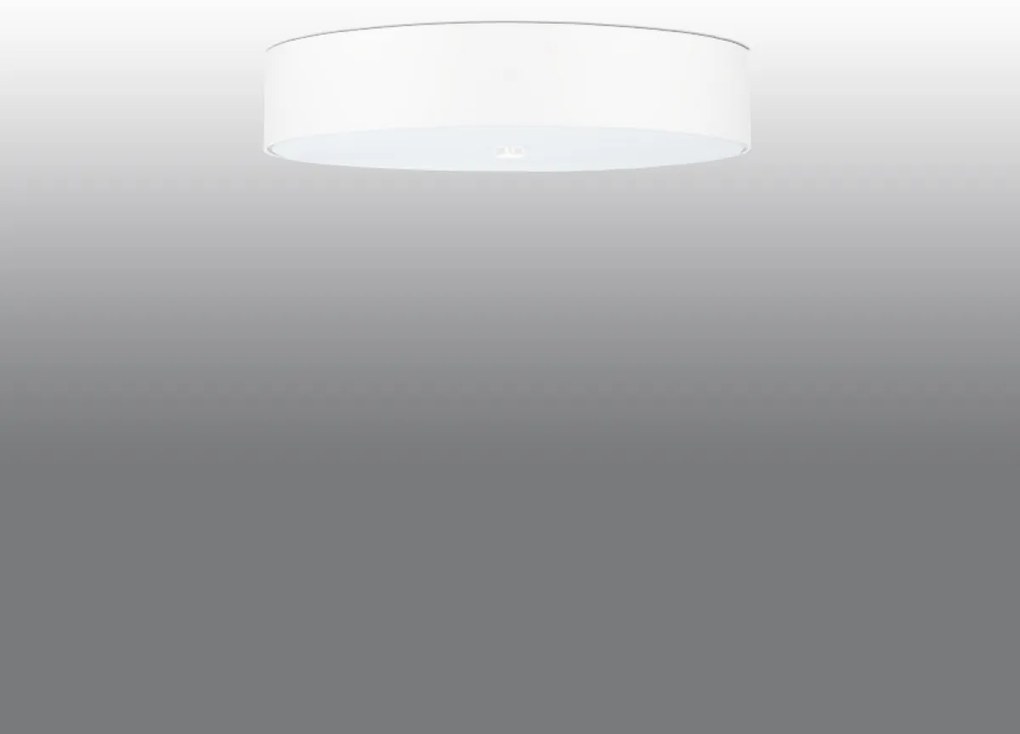 Stropné svietidlo Skala, 1x biele textilné tienidlo, (biele sklo), (fi 60 cm)