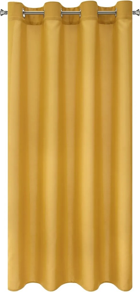 KRÁTKY ZÁVES NA KRÚŽKOCH RITA 140X175 CM HORČICOVÁ