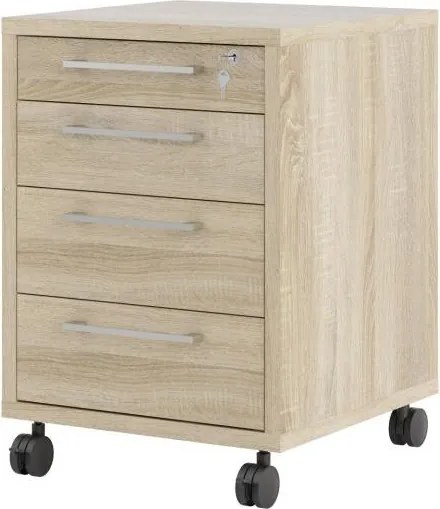 Písací stôl Dôstojník 80400/35 150 cm s kontajnerom dub Sonoma/strieborný