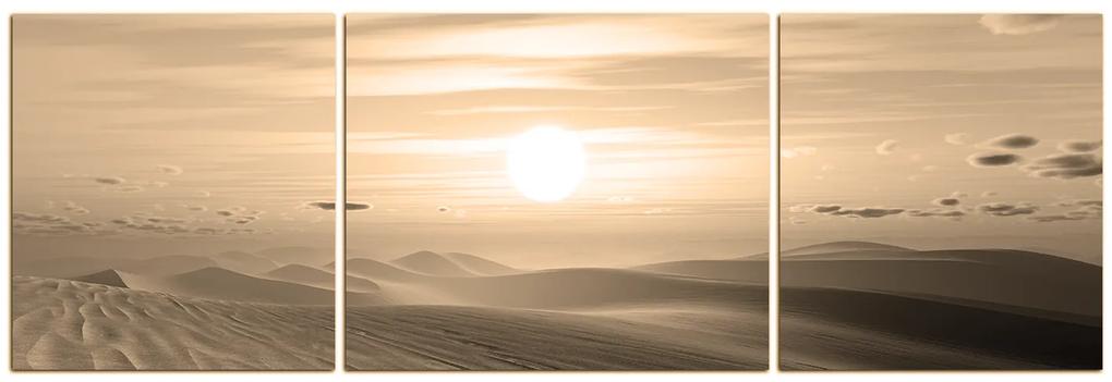 Obraz na plátne - Púštny západ slnka - panoráma. 5917FC (120x40 cm)