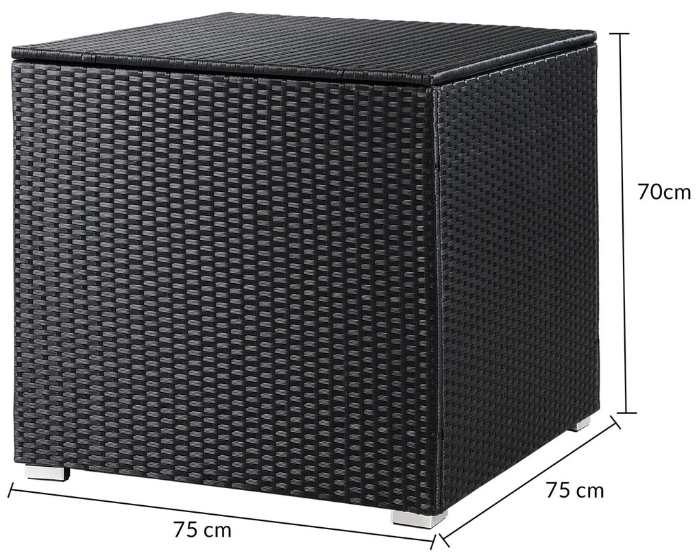 InternetovaZahrada Úložný box 75x75x70 cm - čierny