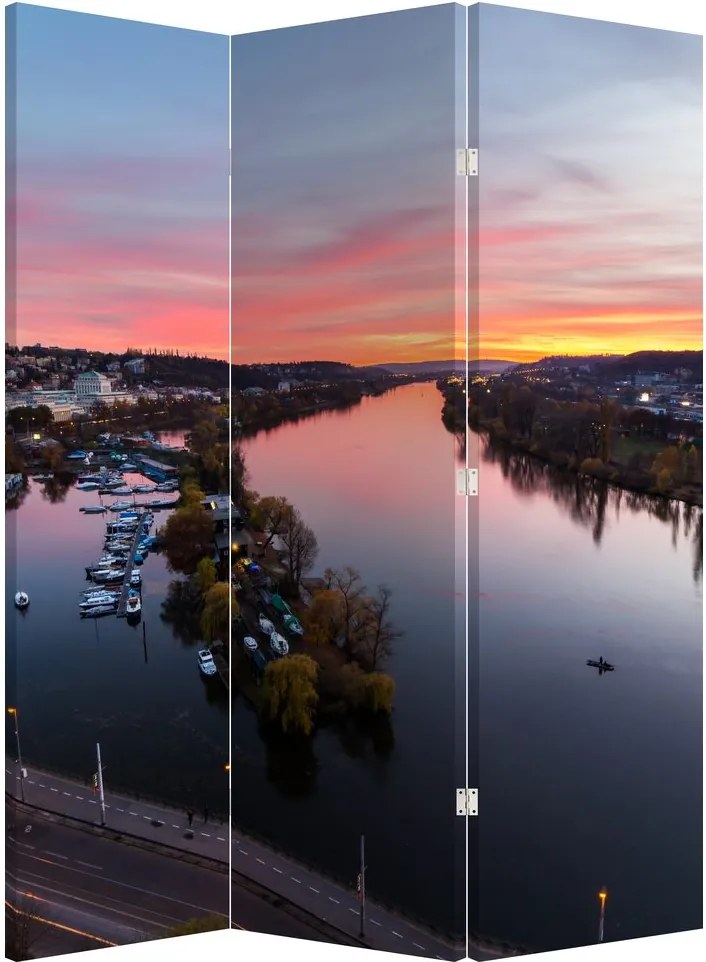 Paraván - Nočná Praha (126x170 cm)