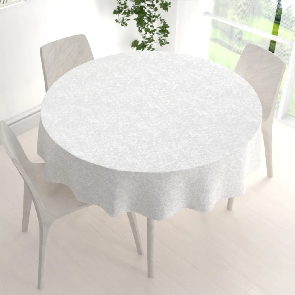 Biante Teflónový okrúhly obrus TF-032 Venezia biely Ø 110 cm