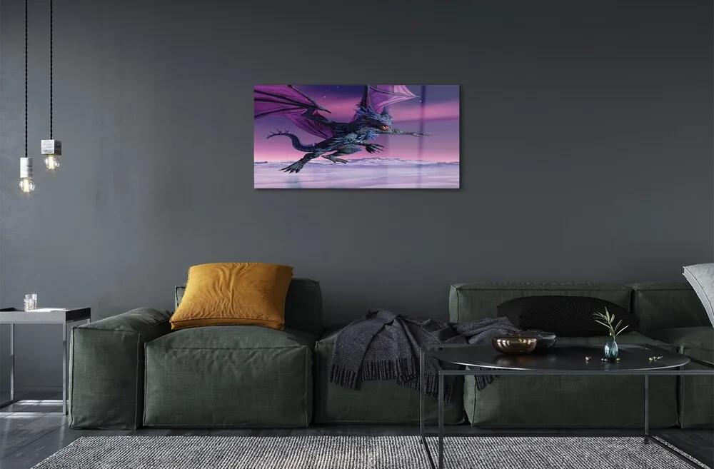 Sklenený obraz Dragon pestré oblohy 120x60 cm