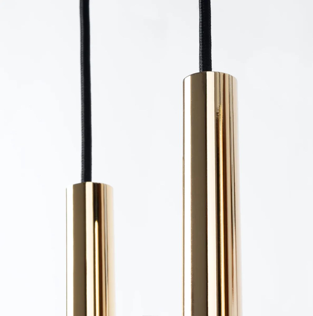 Závesné svietidlo Pastelo, 3x zlaté kovové tienidlo, b, o