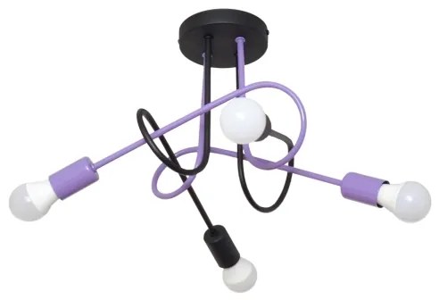 Prisadený luster OXFORD 4xE27/15W/230V čierna/fialová
