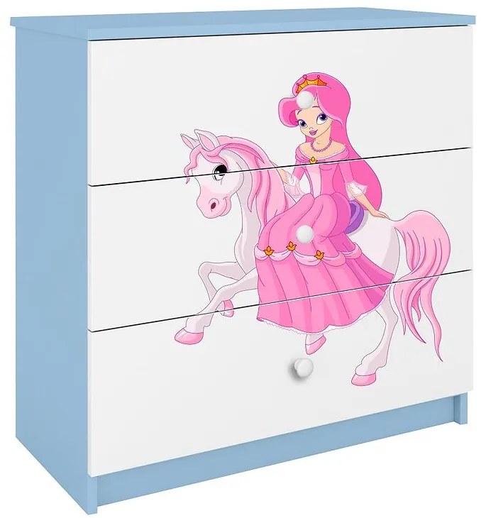 Detská komoda Babydreams modrá – Princezná 1