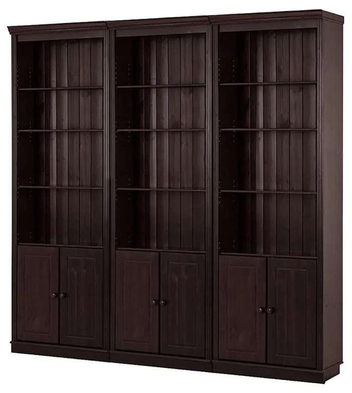 Hnedá knižnica z borovicového dreva 222x223 cm Anita – Støraa