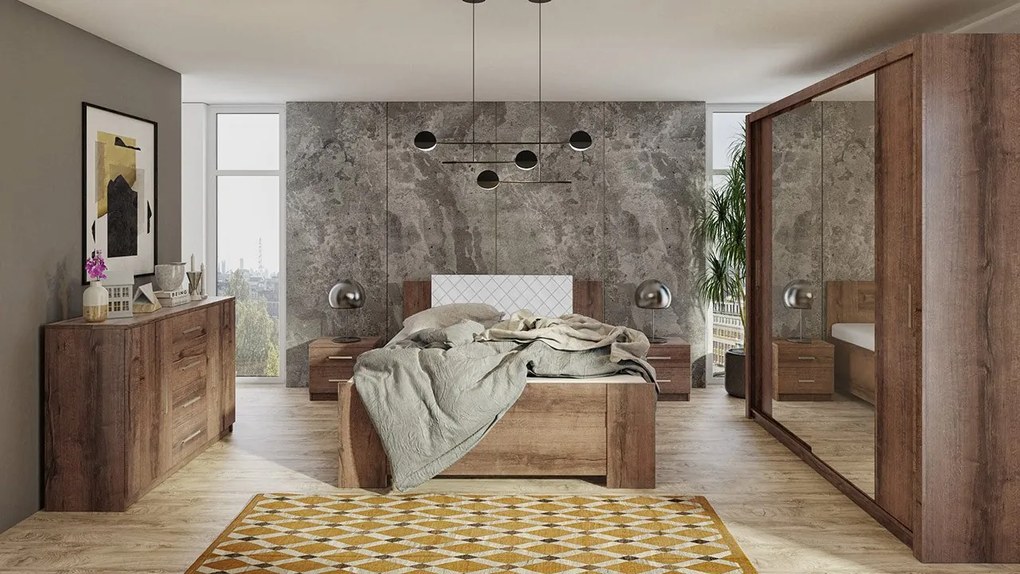 Spálňa Kler VI, Farby: biela / biely + ekokoža soft 020 pik